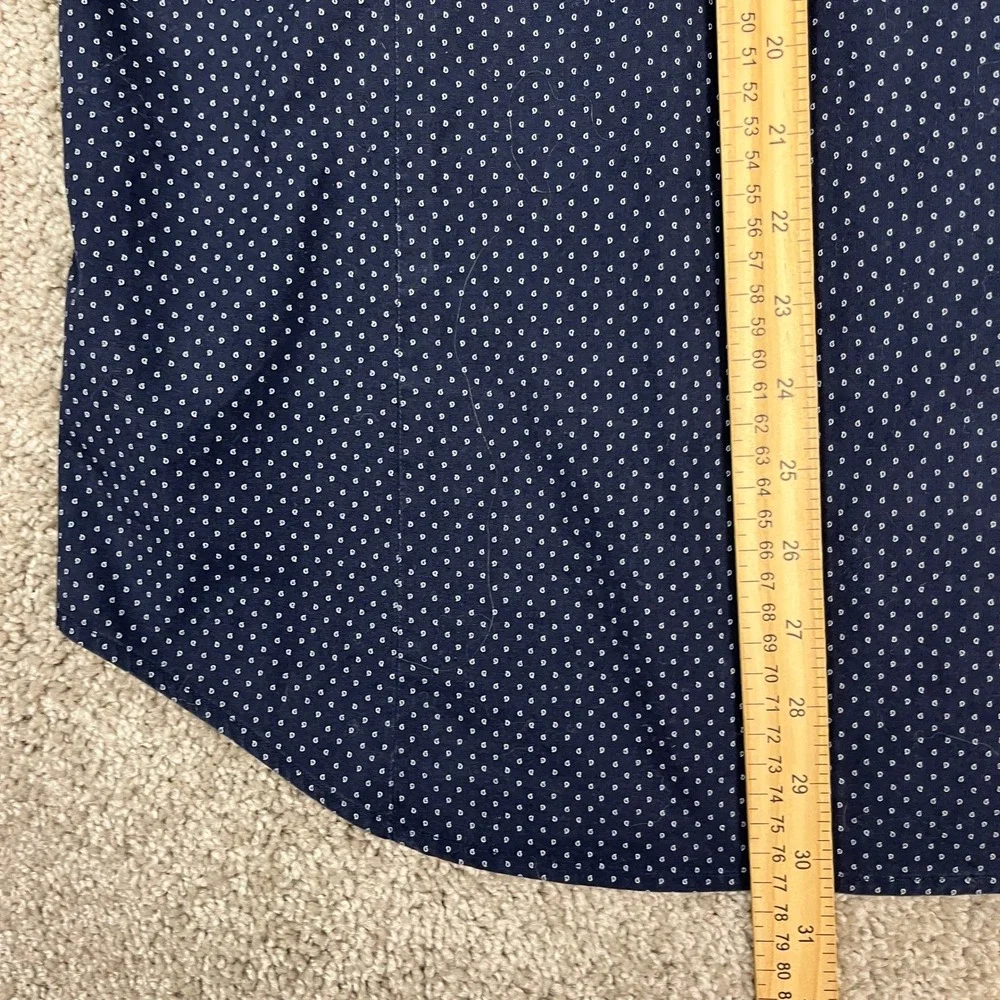 Banana Republic Button Down Shirt Men Medium Navy Blue Stretch Tailored Slim Fit